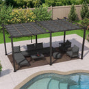 PURPLE LEAF Outdoor Pergola with Retractable Canopy Aluminum Shelter for Porch Garden Beach Shade Pavilion Pergola Modern Backyard Deck– Clearance Sale 20% Off