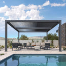 PURPLE LEAF Louvered Pergola Outdoor Aluminum Pergola with Adjustable Roof for Deck Backyard Garden Hardtop Gazebo