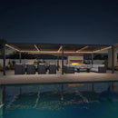 PURPLE LEAF Caesar Solar Louvered Pergola with LED Strip Lights and Control Panel Aluminum Outdoor Pergola with Adjustable Roof for Patio Deck Garden Yard Gray