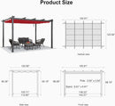 PURPLE LEAF Outdoor Pergola with Retractable Canopy Aluminum Shelter for Porch Garden Beach