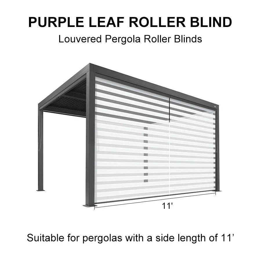 PURPLELEAF Outdoor Louvered Pergola Roller Blinds with Thermal