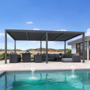 PURPLE LEAF Louvered Pergola Outdoor Aluminum Pergola with Adjustable Roof for Deck Backyard Garden Hardtop Gazebo