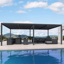 PURPLE LEAF Louvered Pergola Outdoor Aluminum Pergola with Adjustable Roof for Deck Backyard Garden Hardtop Gazebo