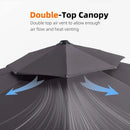 [ Umbrella with Base Set ] PURPLE LEAF Double Top 360 Degree Rotation Round Outdoor Classic Umbrella  with Base