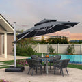 PURPLE LEAF Double Top 360 Degree Rotation Round Outdoor Classic Umbrella