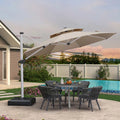 PURPLE LEAF Double Top 360 Degree Rotation Round Outdoor Classic Umbrella
