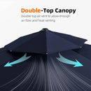 [ Umbrella with Base Set ] PURPLE LEAF Double Top 360 Degree Rotation Round Outdoor Classic Umbrella  with Base