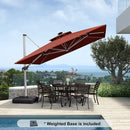 PURPLE LEAF Double Top Rectangle Outdoor LED Umbrellas