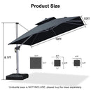 PURPLE LEAF Double Top 360 Degree  Rotation Square Patio Classic Umbrella