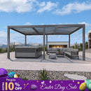 PURPLE LEAF Louvered Pergola Outdoor Aluminum Pergola Patio Pergola with Adjustable Roof for Deck Garden Yard Hardtop Gazebo