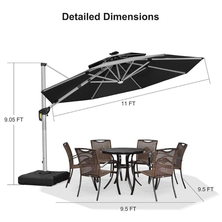 PURPLE LEAF Double Top Round Outdoor LED Umbrellas