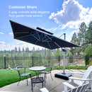 [ Umbrella with Base Set ]PURPLE LEAF Double Top 360 Degree  Rotation Square Patio Classic Umbrella with Base