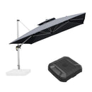 [ Umbrella with Base Set ]PURPLE LEAF Double Top 360 Degree  Rotation Square Patio Classic Umbrella with Base