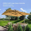 PURPLE LEAF Outdoor Windproof Umbrella, Square Cantilever Umbrella Outside Patio