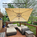 PURPLE LEAF Outdoor Windproof Umbrella, Square Cantilever Umbrella Outside Patio