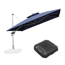 [ Umbrella with Base Set ]PURPLE LEAF Double Top 360 Degree  Rotation Square Patio Classic Umbrella with Base