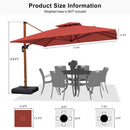 PURPLE LEAF Double Top Square Aluminum Umbrellas in Wood Color