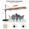PURPLE LEAF Double Top Square Aluminum Umbrellas in Wood Color