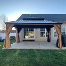 PURPLE LEAF Outdoor Hardtop Gazebo for Garden Bronze Double Roof Aluminum Frame Pavilion