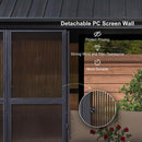 PURPLE LEAF Patio Hardtop Gazebo Double Galvanized Roof Outdoor Screen House Aluminum Solarium Backyard Sunroom