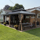 PURPLE LEAF 12x20 Outdoor Hardtop Gazebo for Garden, Bronze Double Roof Aluminum Frame Pavilion – Clearance Sale 20% Off
