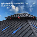 PURPLE LEAF Patio Hardtop Gazebo Double Galvanized Roof Outdoor Screen House Aluminum Solarium Backyard Sunroom