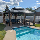 PURPLE LEAF 12x20 Outdoor Hardtop Gazebo for Garden, Bronze Double Roof Aluminum Frame Pavilion – Clearance Sale 20% Off