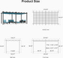 PURPLE LEAF Outdoor Pergola with Retractable Canopy Aluminum Shelter for Porch Garden Beach