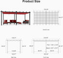 PURPLE LEAF Outdoor Pergola with Retractable Canopy Aluminum Shelter for Porch Garden Beach