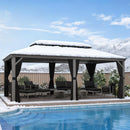 PURPLE LEAF Patio Gazebo for Backyard Hardtop Galvanized Steel Frame with Upgrade Curtain Light Grey