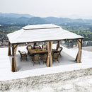 PURPLE LEAF Outdoor Hardtop Gazebo for Garden Bronze Double Roof Aluminum Frame Pavilion