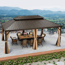 PURPLE LEAF 12x20 Outdoor Hardtop Gazebo for Garden, Bronze Double Roof Aluminum Frame Pavilion – Clearance Sale 20% Off
