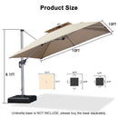 PURPLE LEAF Double Top 360 Degree  Rotation Square Patio Classic Umbrella