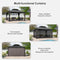 PURPLE LEAF Patio Gazebo for Backyard Grey Hardtop Galvanized Steel Roof Awning with String Lights-clear