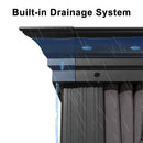 PURPLE LEAF Patio Gazebo for Backyard Grey Hardtop Galvanized Steel Roof Awning with Upgrade Curtain