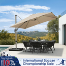 PURPLE LEAF Deluxe Aluminum Outdoor Patio Umbrella Square Cantilever Umbrellas