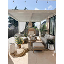 PURPLE LEAF Athena Louvered Pergola Modern White Pergola with Adjustable Roof for Deck Backyard Garden