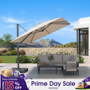 PURPLE LEAF Stepless Tilt Cantilever Umbrella Affordable Outdoor Patio Umbrella