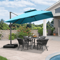 PURPLE LEAF Cantilever Patio Umbrella Gray Pole Outdoor Umbrella with UV Protection