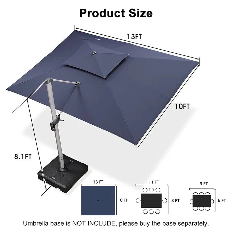 PURPLE LEAF Double Top Rectangle Outdoor Classic Umbrella