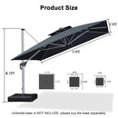 PURPLE LEAF Double Top 360 Degree  Rotation Square Patio Classic Umbrella