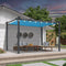 PURPLE LEAF Outdoor Retractable Pergola Patio Shelter for Garden Porch Beach Pavilion Grill Gazebo with Lights