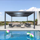 PURPLE LEAF Louvered Pergola Outdoor Aluminum Pergola with Adjustable Roof for Deck Backyard Garden Hardtop Gazebo