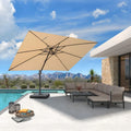 PURPLE LEAF Stepless Tilt Cantilever Umbrella Affordable Outdoor Patio Umbrella