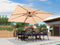 PURPLE LEAF Double Top Rectangle Aluminum Umbrellas in Wood Color