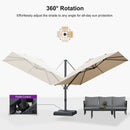 PURPLE LEAF Stepless Tilt Cantilever Umbrella Affordable Outdoor Patio Umbrella