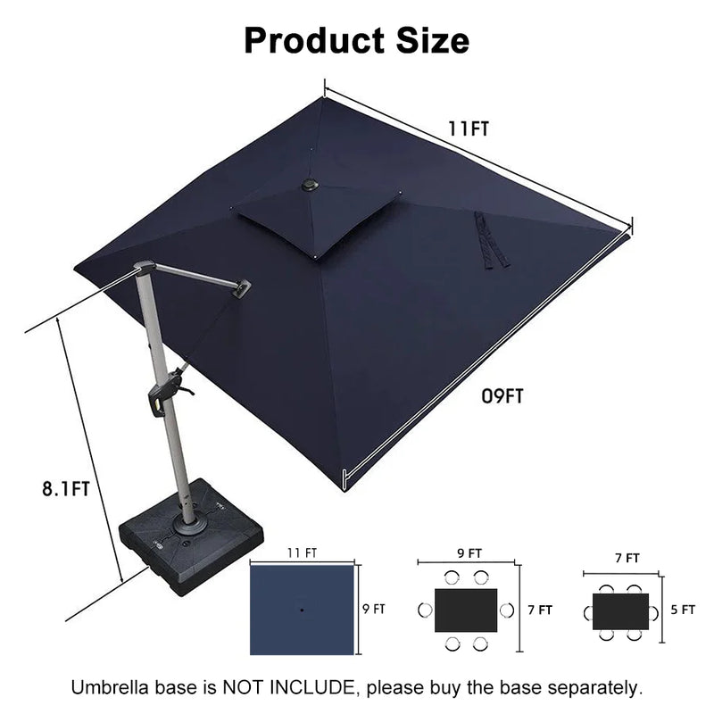 PURPLE LEAF Double Top Rectangle Outdoor Classic Umbrella