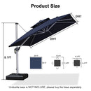 PURPLE LEAF Double Top 360 Degree  Rotation Square Patio Classic Umbrella