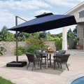 PURPLE LEAF Cantilever Patio Umbrella Gray Pole Outdoor Umbrella with UV Protection