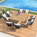 PURPLE LEAF Patio Dining Sets with Aluminum Frame Table & Handwoven Wicker Chairs Grey